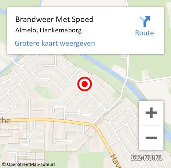 Locatie op kaart van de 112 melding: Brandweer Met Spoed Naar Almelo, Hankemaborg op 18 mei 2021 14:24