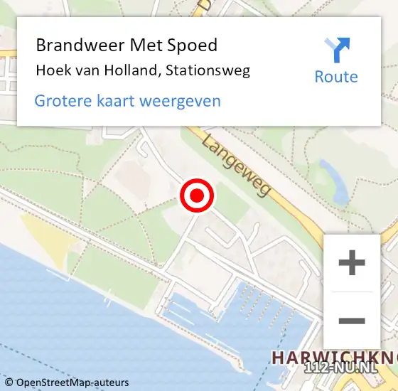 Locatie op kaart van de 112 melding: Brandweer Met Spoed Naar Hoek van Holland, Stationsweg op 18 mei 2021 17:27