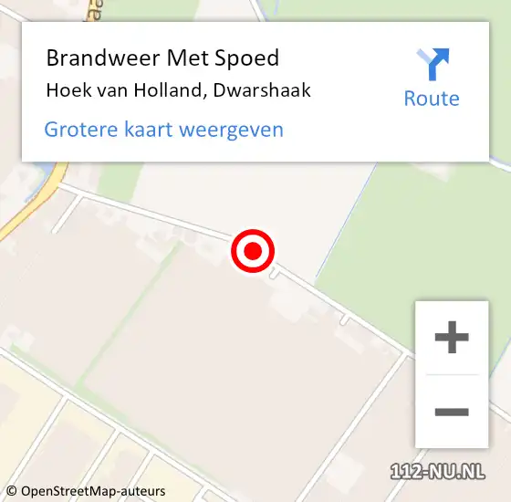 Locatie op kaart van de 112 melding: Brandweer Met Spoed Naar Hoek van Holland, Dwarshaak op 18 mei 2021 22:23