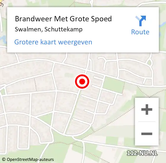 Locatie op kaart van de 112 melding: Brandweer Met Grote Spoed Naar Swalmen, Schuttekamp op 18 mei 2021 22:51