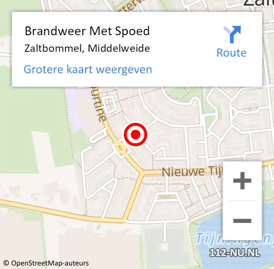 Locatie op kaart van de 112 melding: Brandweer Met Spoed Naar Zaltbommel, Middelweide op 19 mei 2021 01:04