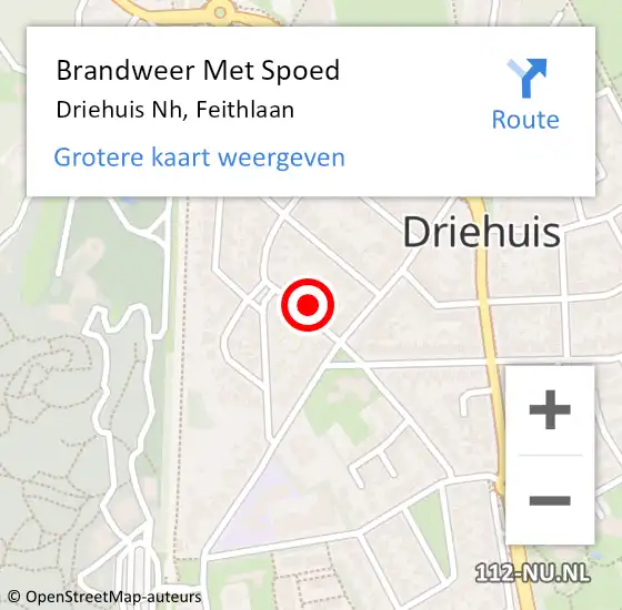 Locatie op kaart van de 112 melding: Brandweer Met Spoed Naar Driehuis Nh, Feithlaan op 10 juni 2014 19:19