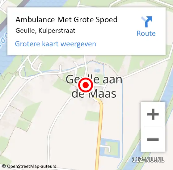 Locatie op kaart van de 112 melding: Ambulance Met Grote Spoed Naar Geulle, Kuiperstraat op 10 juni 2014 19:24