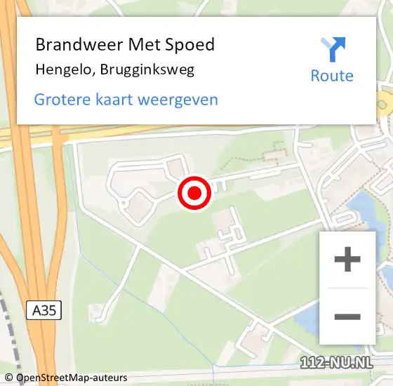 Locatie op kaart van de 112 melding: Brandweer Met Spoed Naar Hengelo, Brugginksweg op 10 juni 2014 19:33