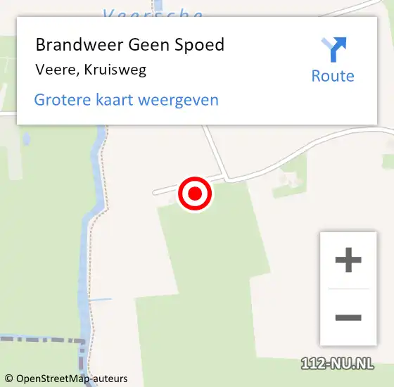 Locatie op kaart van de 112 melding: Brandweer Geen Spoed Naar Veere, Kruisweg op 10 juni 2014 19:33