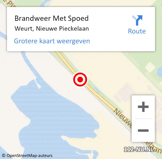 Locatie op kaart van de 112 melding: Brandweer Met Spoed Naar Weurt, Nieuwe Pieckelaan op 19 mei 2021 11:58