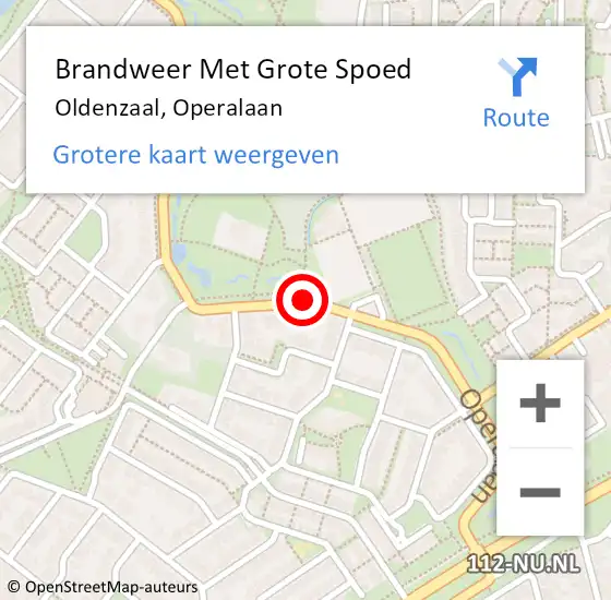 Locatie op kaart van de 112 melding: Brandweer Met Grote Spoed Naar Oldenzaal, Operalaan op 19 mei 2021 14:17