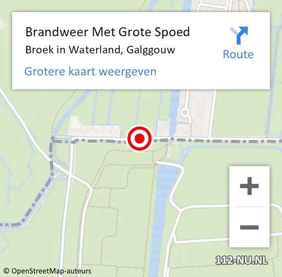 Locatie op kaart van de 112 melding: Brandweer Met Grote Spoed Naar Broek in Waterland, Galggouw op 19 mei 2021 15:10