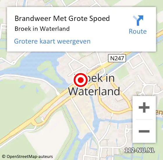 Locatie op kaart van de 112 melding: Brandweer Met Grote Spoed Naar Broek in Waterland op 19 mei 2021 15:25