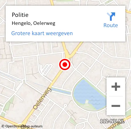 Locatie op kaart van de 112 melding: Politie Hengelo, Oelerweg op 19 mei 2021 16:33