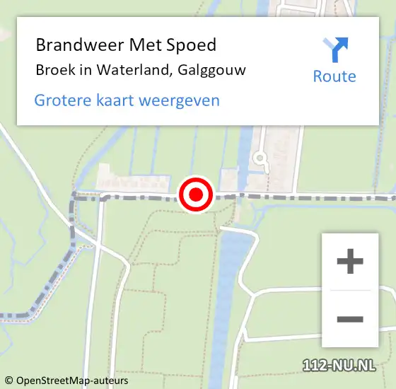 Locatie op kaart van de 112 melding: Brandweer Met Spoed Naar Broek in Waterland, Galggouw op 19 mei 2021 16:42