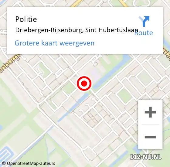 Locatie op kaart van de 112 melding: Politie Driebergen-Rijsenburg, Sint Hubertuslaan op 19 mei 2021 20:41