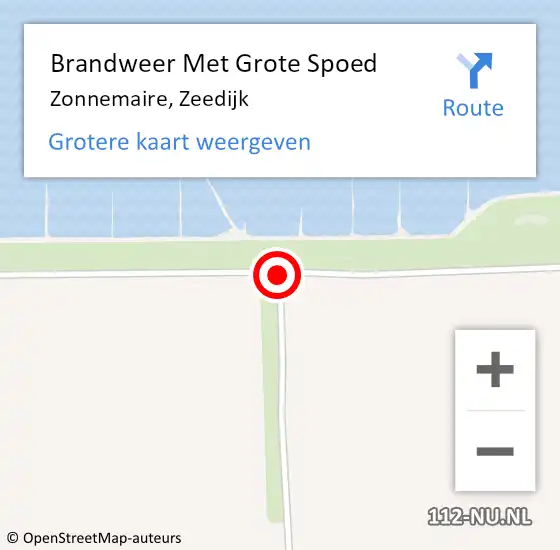 Locatie op kaart van de 112 melding: Brandweer Met Grote Spoed Naar Zonnemaire, Zeedijk op 19 mei 2021 20:49