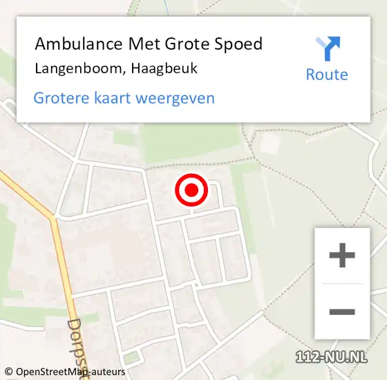 Locatie op kaart van de 112 melding: Ambulance Met Grote Spoed Naar Langenboom, Haagbeuk op 8 september 2013 13:45