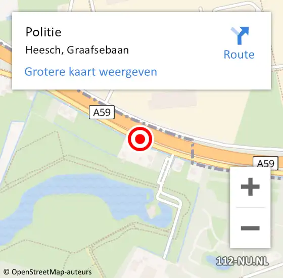 Locatie op kaart van de 112 melding: Politie Heesch, Graafsebaan op 19 mei 2021 23:13