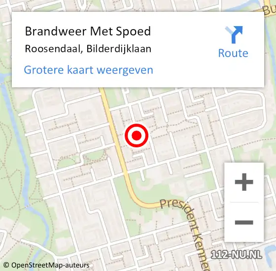 Locatie op kaart van de 112 melding: Brandweer Met Spoed Naar Roosendaal, Bilderdijklaan op 19 mei 2021 23:40