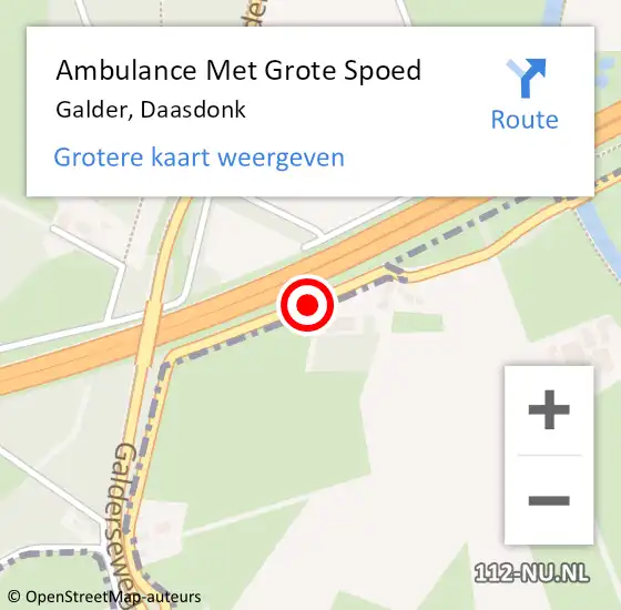 Locatie op kaart van de 112 melding: Ambulance Met Grote Spoed Naar Galder, Daasdonk op 20 mei 2021 00:12