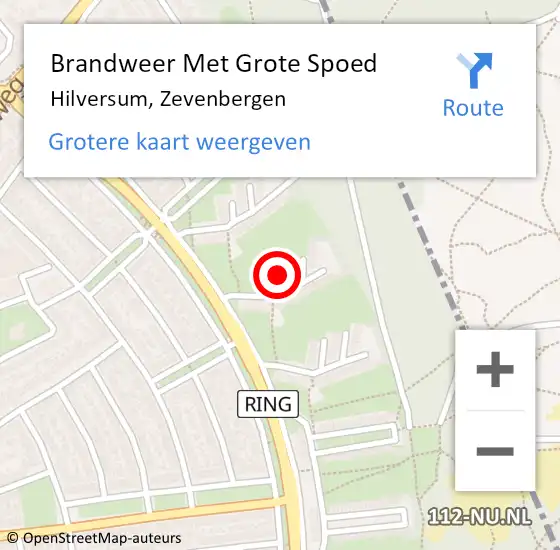 Locatie op kaart van de 112 melding: Brandweer Met Grote Spoed Naar Hilversum, Zevenbergen op 20 mei 2021 02:32