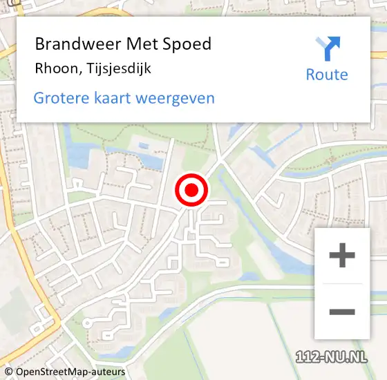 Locatie op kaart van de 112 melding: Brandweer Met Spoed Naar Rhoon, Tijsjesdijk op 20 mei 2021 06:33