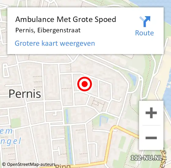 Locatie op kaart van de 112 melding: Ambulance Met Grote Spoed Naar Pernis, Eibergenstraat op 20 mei 2021 08:42