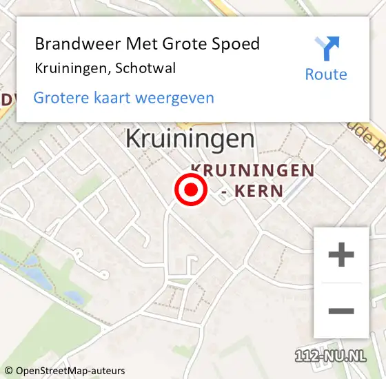 Locatie op kaart van de 112 melding: Brandweer Met Grote Spoed Naar Kruiningen, Schotwal op 20 mei 2021 10:47