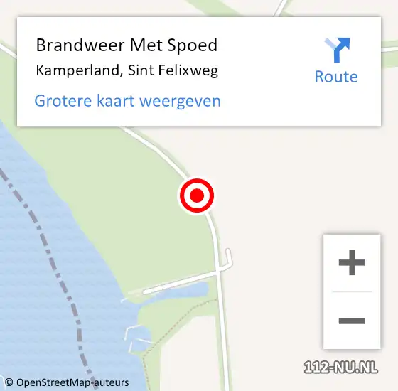 Locatie op kaart van de 112 melding: Brandweer Met Spoed Naar Kamperland, Sint Felixweg op 20 mei 2021 10:52