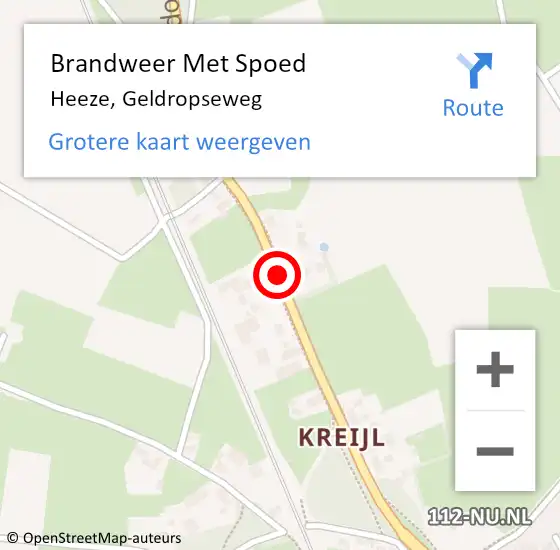 Locatie op kaart van de 112 melding: Brandweer Met Spoed Naar Heeze, Geldropseweg op 20 mei 2021 15:52