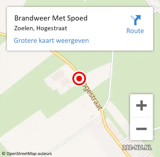 Locatie op kaart van de 112 melding: Brandweer Met Spoed Naar Zoelen, Hogestraat op 10 juni 2014 22:52