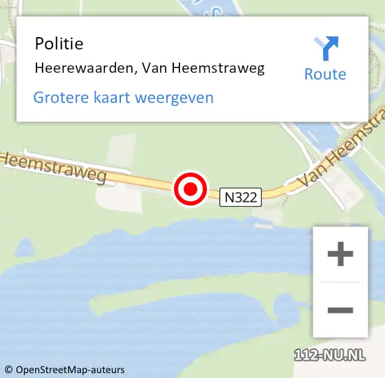 Locatie op kaart van de 112 melding: Politie Heerewaarden, Van Heemstraweg op 20 mei 2021 16:59
