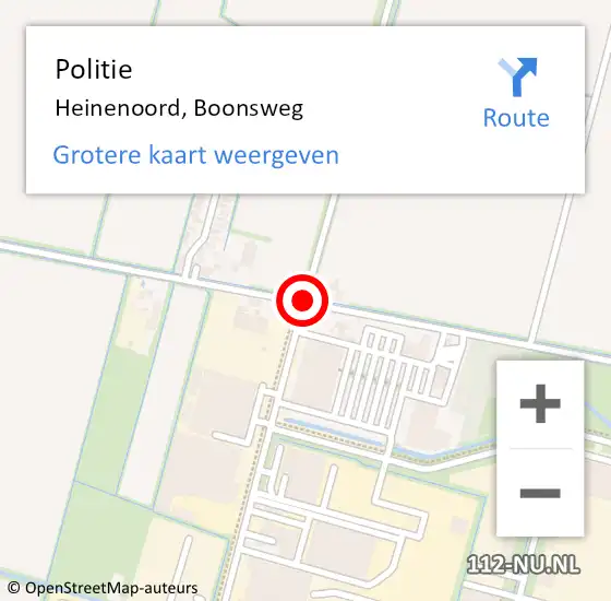 Locatie op kaart van de 112 melding: Politie Heinenoord, Boonsweg op 20 mei 2021 17:06