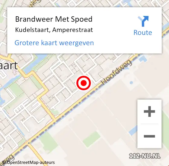 Locatie op kaart van de 112 melding: Brandweer Met Spoed Naar Kudelstaart, Amperestraat op 20 mei 2021 17:25