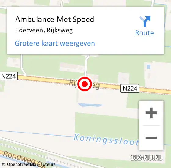 Locatie op kaart van de 112 melding: Ambulance Met Spoed Naar Ederveen, Rijksweg op 20 mei 2021 17:31