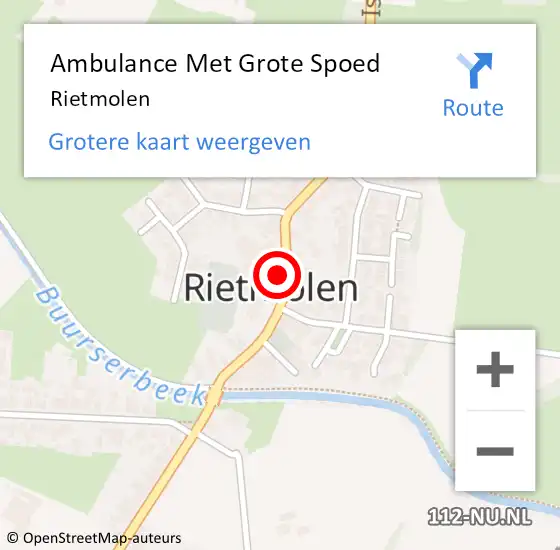 Locatie op kaart van de 112 melding: Ambulance Met Grote Spoed Naar Rietmolen op 20 mei 2021 23:05