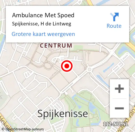 Locatie op kaart van de 112 melding: Ambulance Met Spoed Naar Spijkenisse, H de Lintweg op 20 mei 2021 23:47