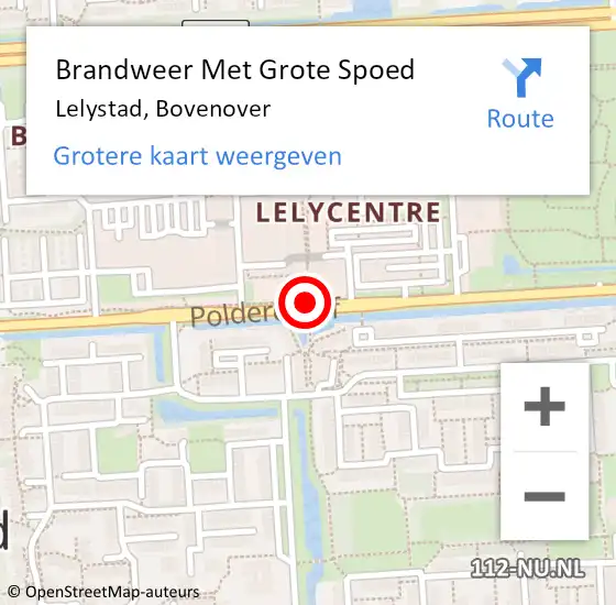 Locatie op kaart van de 112 melding: Brandweer Met Grote Spoed Naar Lelystad, Bovenover op 21 mei 2021 01:28
