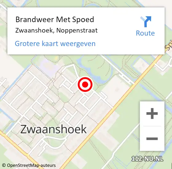 Locatie op kaart van de 112 melding: Brandweer Met Spoed Naar Zwaanshoek, Noppenstraat op 21 mei 2021 10:52