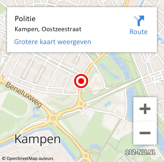 Locatie op kaart van de 112 melding: Politie Kampen, Oostzeestraat op 21 mei 2021 13:50