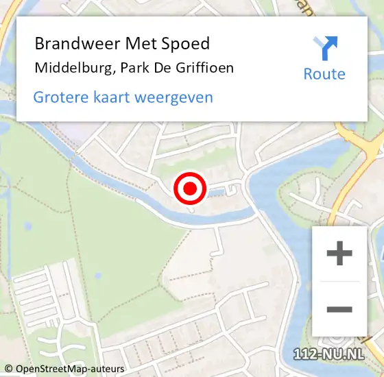 Locatie op kaart van de 112 melding: Brandweer Met Spoed Naar Middelburg, Park De Griffioen op 21 mei 2021 14:00