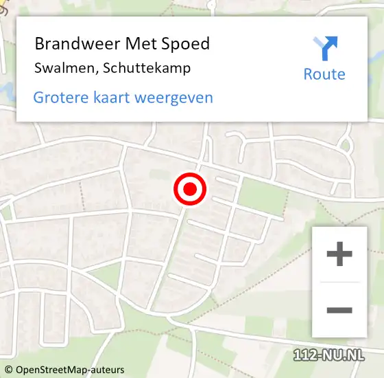 Locatie op kaart van de 112 melding: Brandweer Met Spoed Naar Swalmen, Schuttekamp op 21 mei 2021 14:22