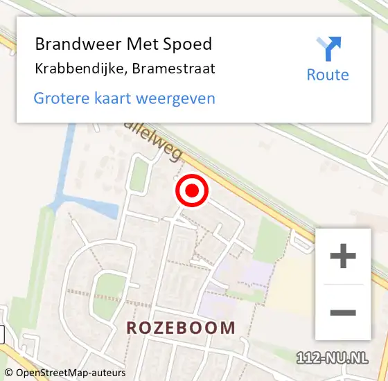 Locatie op kaart van de 112 melding: Brandweer Met Spoed Naar Krabbendijke, Bramestraat op 21 mei 2021 15:38