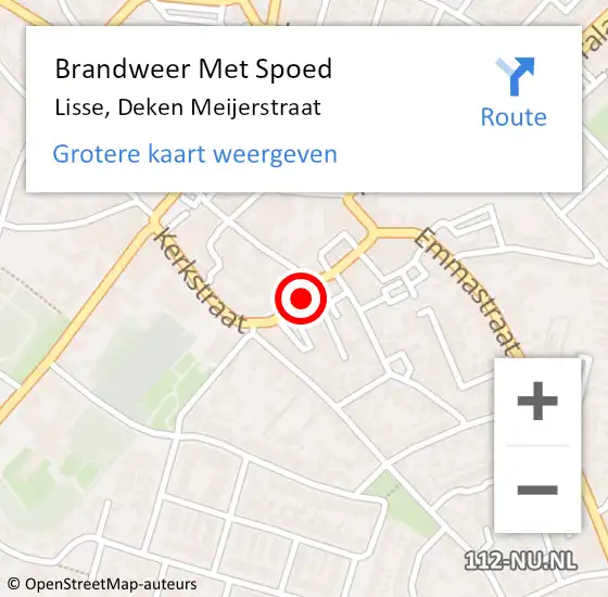 Locatie op kaart van de 112 melding: Brandweer Met Spoed Naar Lisse, Deken Meijerstraat op 21 mei 2021 15:59