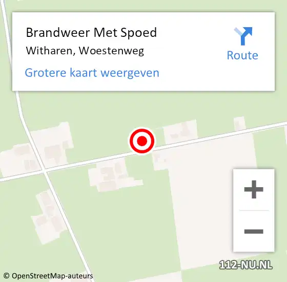 Locatie op kaart van de 112 melding: Brandweer Met Spoed Naar Witharen, Woestenweg op 11 juni 2014 04:21