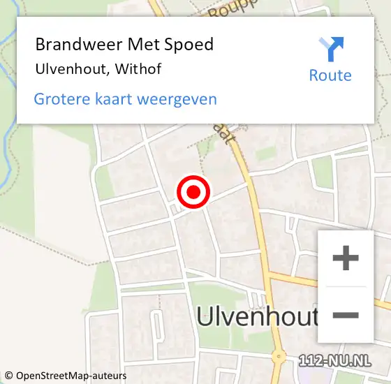 Locatie op kaart van de 112 melding: Brandweer Met Spoed Naar Ulvenhout, Withof op 21 mei 2021 16:25