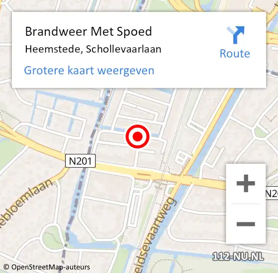 Locatie op kaart van de 112 melding: Brandweer Met Spoed Naar Heemstede, Schollevaarlaan op 21 mei 2021 16:35