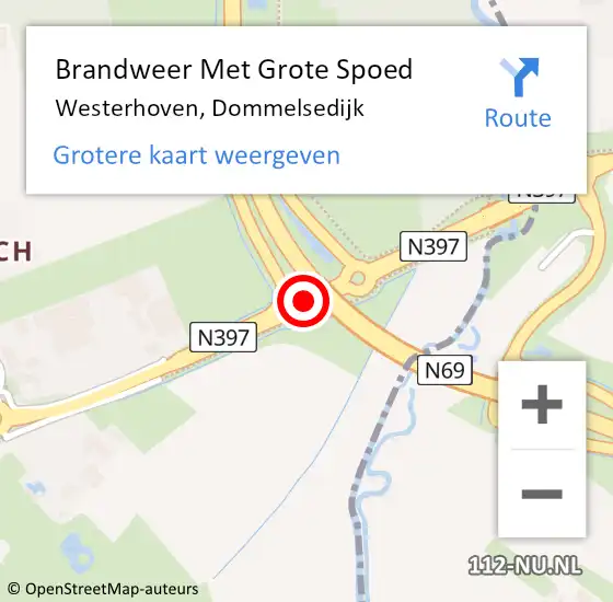Locatie op kaart van de 112 melding: Brandweer Met Grote Spoed Naar Westerhoven, Dommelsedijk op 21 mei 2021 17:10