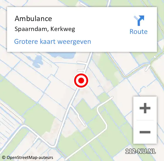 Locatie op kaart van de 112 melding: Ambulance Spaarndam, Kerkweg op 21 mei 2021 17:44