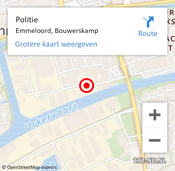 Locatie op kaart van de 112 melding: Politie Emmeloord, Bouwerskamp op 21 mei 2021 17:57