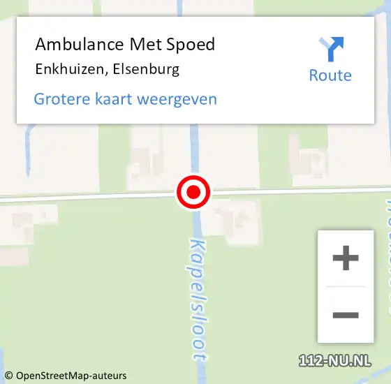 Locatie op kaart van de 112 melding: Ambulance Met Spoed Naar Enkhuizen, Elsenburg op 21 mei 2021 18:07