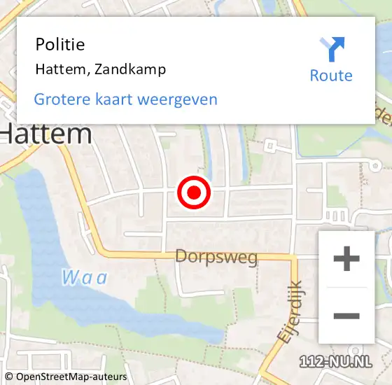 Locatie op kaart van de 112 melding: Politie Hattem, Zandkamp op 21 mei 2021 19:30