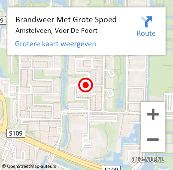 Locatie op kaart van de 112 melding: Brandweer Met Grote Spoed Naar Amstelveen, Voor De Poort op 21 mei 2021 21:08